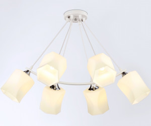 TR303159/6 WH/CH/FR белый/хром/белый матовый E27/6 max 40W D670*410