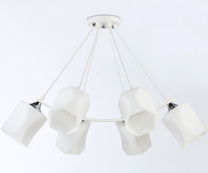 TR303159/6 WH/CH/FR белый/хром/белый матовый E27/6 max 40W D670*410