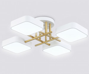 FL516341/4 WH/GD белый/золото 72W 3000-6000K 550*550*150 (без ПДУ)