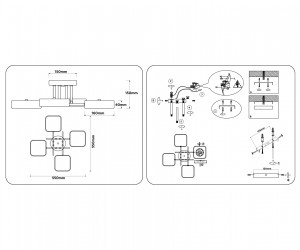 FL516341/4 WH/GD белый/золото 72W 3000-6000K 550*550*150 (без ПДУ)