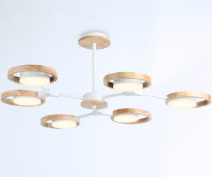 FL51615/6 WH/LW белый/светлое дерево 3000K/4200K/6400K 42W D825*285 (Без ПДУ)