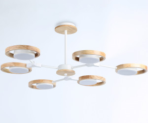 FL51615/6 WH/LW белый/светлое дерево 3000K/4200K/6400K 42W D825*285 (Без ПДУ)