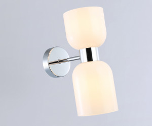 LH56087/2 СH/FR хром/белый матовый E14*2 max 40W 215*120*300