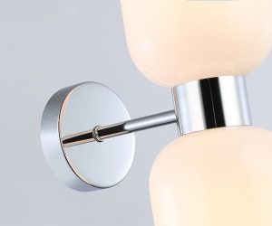 LH56087/2 СH/FR хром/белый матовый E14*2 max 40W 215*120*300