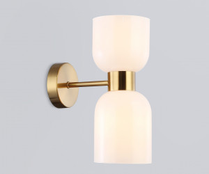 LH56097/2 BS/FR латунь/белый матовый E14*2 max 40W 215*120*300