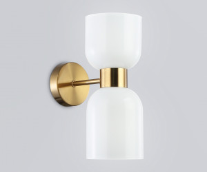 LH56097/2 BS/FR латунь/белый матовый E14*2 max 40W 215*120*300