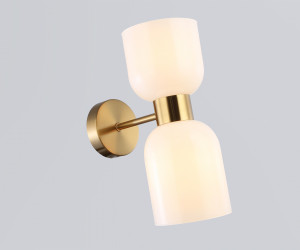 LH56097/2 BS/FR латунь/белый матовый E14*2 max 40W 215*120*300