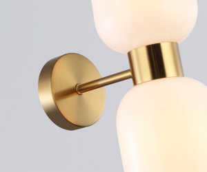 LH56097/2 BS/FR латунь/белый матовый E14*2 max 40W 215*120*300