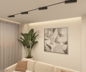 DK6444-BK Поворотный однофазный трековый светильник EDDER со светодиодом L273mm 220V 20W 30° 4000K IP20 черный алюминий