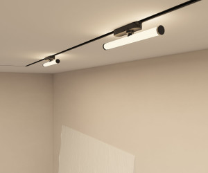 DK6448-BK Поворотный однофазный трековый светильник STROM со светодиодом L300mm 220V 10W 150° 4000K IP20 черный алюминий/акрил