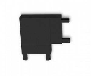 GV1116 BK черный угловой коннектор для накладного шинопровода 36*36*6