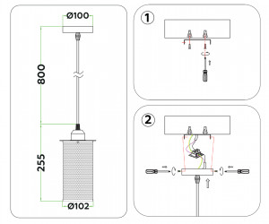 TR8162 BK черный E27 max 40W D102*1055