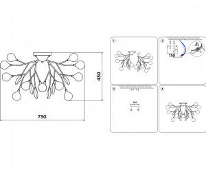 TR3011/27 WH/FR белый/матовый G4/27 max 20W D730*430