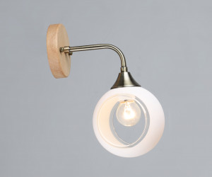 Настенный светильник SL9144-1W AB+Wood 000060417