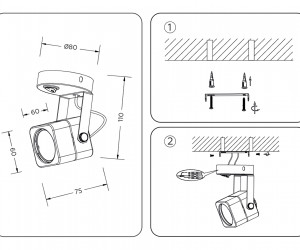 TA110 BK черный GU10 D80*130*D60