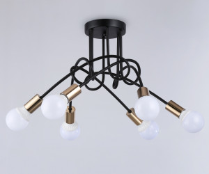 TR80419/6 BK/GD черный/золото E27/6 max 60W D690*370