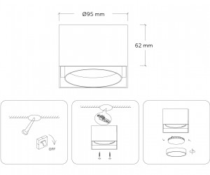 TN70866 BK черный GX53 max 12W 95*95*62