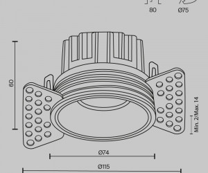 Встраиваемый светильник Technical DL058-12W2.7K-TRS-B