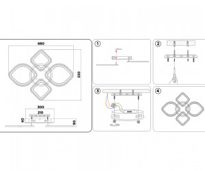 FA5148 CH хром 77W 680*630*90 (ПДУ РАДИО 2.4)