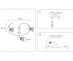 TR8605/3 WH/GD белый/золото E27*3 max 40W D325*230