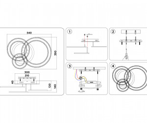 FA8851/3 CH хром 208W 3000K+6400K/3000K/6400K/4200K+4200K 540*390*140 (ПДУ РАДИО 2.4G)