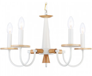 TR9592/5 WH/LW белый/светлое дерево E14/5 max 40W D555*660