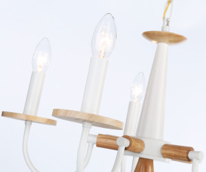 TR9592/5 WH/LW белый/светлое дерево E14/5 max 40W D555*660