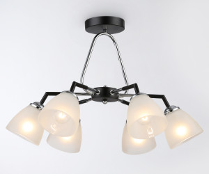 TR303294/6 BK/CH/FR черный/хром/белый матовый E27*6 max 60W D590*380