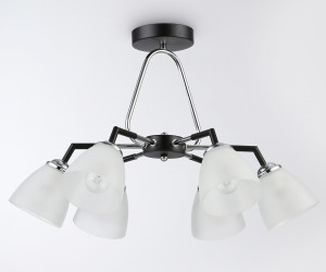 TR303294/6 BK/CH/FR черный/хром/белый матовый E27*6 max 60W D590*380