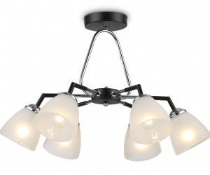 TR303294/6 BK/CH/FR черный/хром/белый матовый E27*6 max 60W D590*380