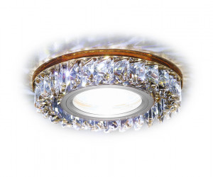 S255 BR хром/коричневый хрусталь/MR16+3W(LED WHITE)