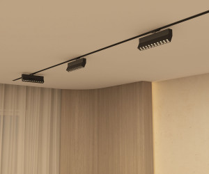 DK6636-BK Поворотный однофазный трековый светильник EDDER со светодиодом L271mm 220V 20W 30° 3000K IP20 черный алюминий