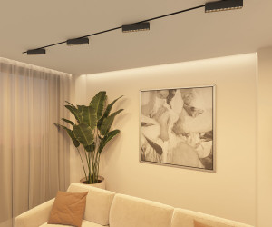 DK6434-BK Поворотный однофазный трековый светильник EDDER со светодиодом L273mm 220V 20W 30° 3000K IP20 черный алюминий