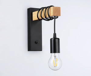 TR8181 BK/LW черный/светлое дерево E27 max 40W 395*60*210