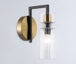 LH56119 BK/BS/CL черный/латунь/прозрачный E14 max 40W 150*100*210