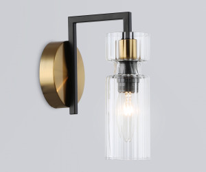 LH56119 BK/BS/CL черный/латунь/прозрачный E14 max 40W 150*100*210