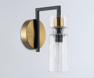 LH56119 BK/BS/CL черный/латунь/прозрачный E14 max 40W 150*100*210