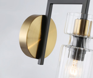 LH56119 BK/BS/CL черный/латунь/прозрачный E14 max 40W 150*100*210