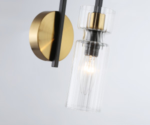 LH56119 BK/BS/CL черный/латунь/прозрачный E14 max 40W 150*100*210