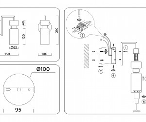 LH56130 BS/FR латунь/белый матовый E14 max 40W 150*100*210
