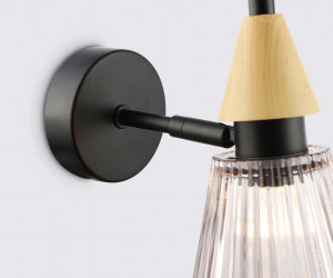 LH58118 BK/LW/SM черный/светлое дерево/дымчатый E14 max 40W 180*110*200