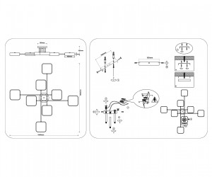 FL516346/8 WH/GD белый/золото 144W 3000-6000K 1060*1060*150 (без ПДУ)