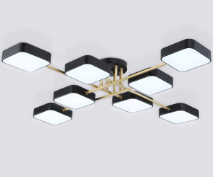 FL516348/8 BK/GD черный/золото 144W 3000-6000K 1060*1060*150 (без ПДУ)