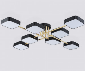 FL516348/8 BK/GD черный/золото 144W 3000-6000K 1060*1060*150 (без ПДУ)