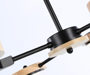 FL51619/6 BK/LW черный/светлое дерево 3000K/4200K/6400K 42W D825*285 (Без ПДУ)