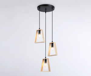 TR80499/3 BK/LW черный/светлое дерево E14/3 max 60W D350*1000