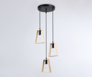 TR80499/3 BK/LW черный/светлое дерево E14/3 max 60W D350*1000