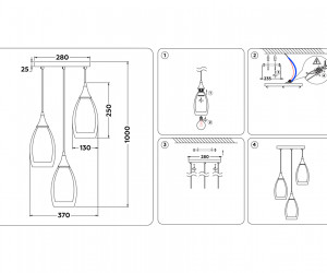 TR3548/3 CH/CL хром/прозрачный E14 max 40W 370*130*1000