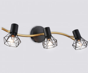 TR8657/3 BK/GD черный/золото E14/3 max 60W 550*100*185