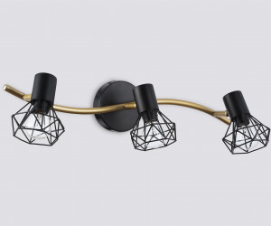 TR8657/3 BK/GD черный/золото E14/3 max 60W 550*100*185